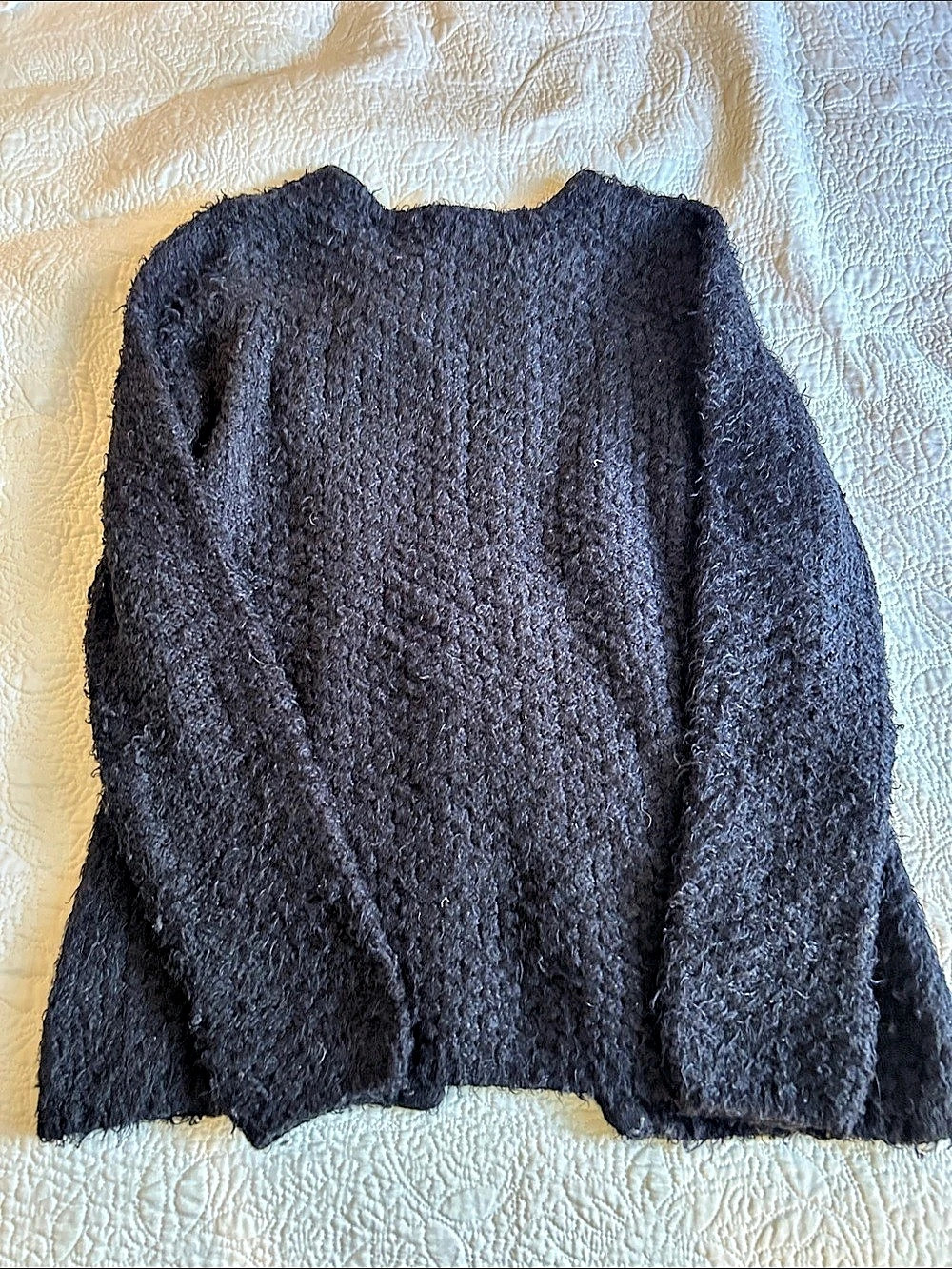 Adrianna Papell Bow Front Textured Cardigan Black Sweater
